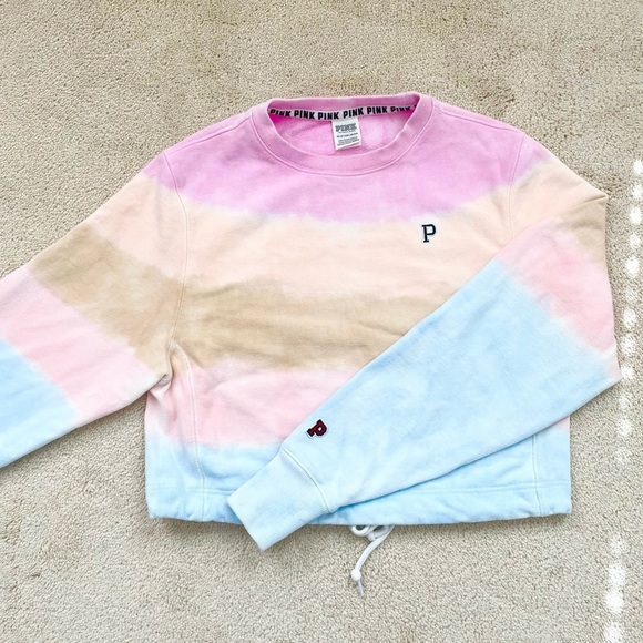 Victoria’s Secret PINK cropped college crew sweatshirt xs - Picture 3 of 6